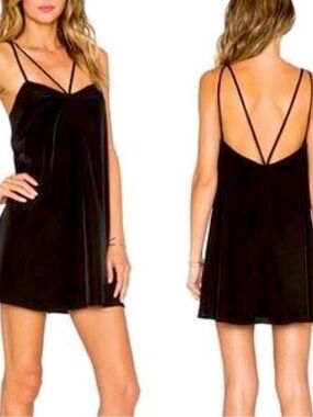 Lovers + Friends Black Strappy Slip Mini Dress